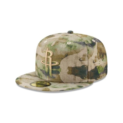 Houston Rockets Gorra | New Era NBA Abstract Camo 59fifty Fitted Cap Mexico - Marrom